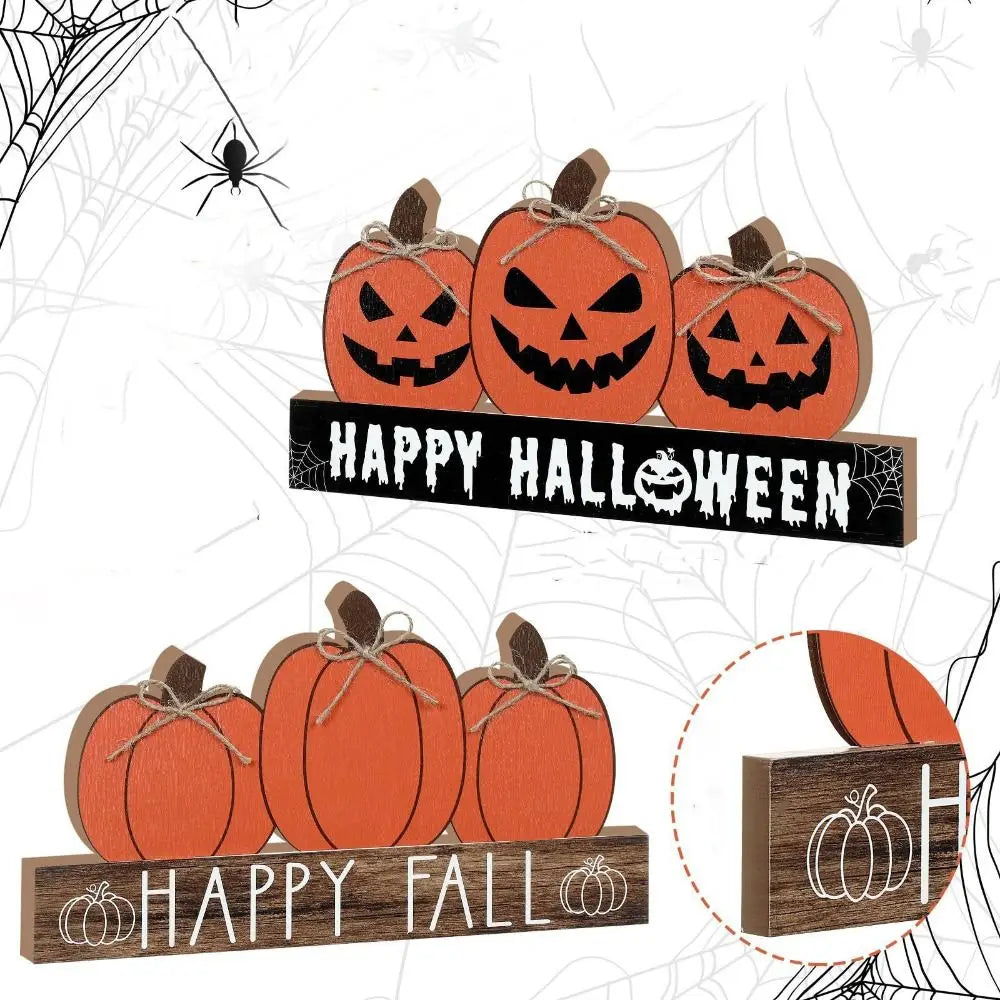 Fall Pumpkin Table Decor Halloween Desk Decorations Fall Table Decor Fall Wooden Table Sign Halloween Ornaments