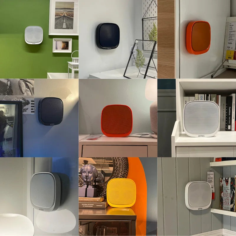 Enceinte Bluetooth sans fil murale, son surround 3D, radio FM multifonctionnelle, caisson de basses portable d'extérieur, longue durée de vie de la batterie