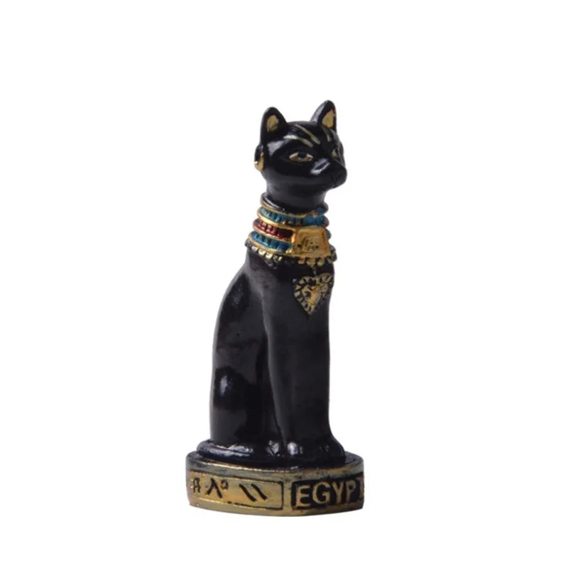 Preciosa estatua con forma de gato egipcio, estilo retro de dibujos animados, para decoración de escritorio de coche, miniaturas, animales, manualidades para el hogar, adorno.