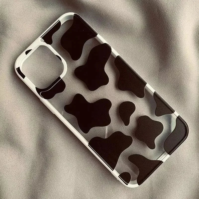 Bonita funda de silicona para teléfono con estampado de vaca
