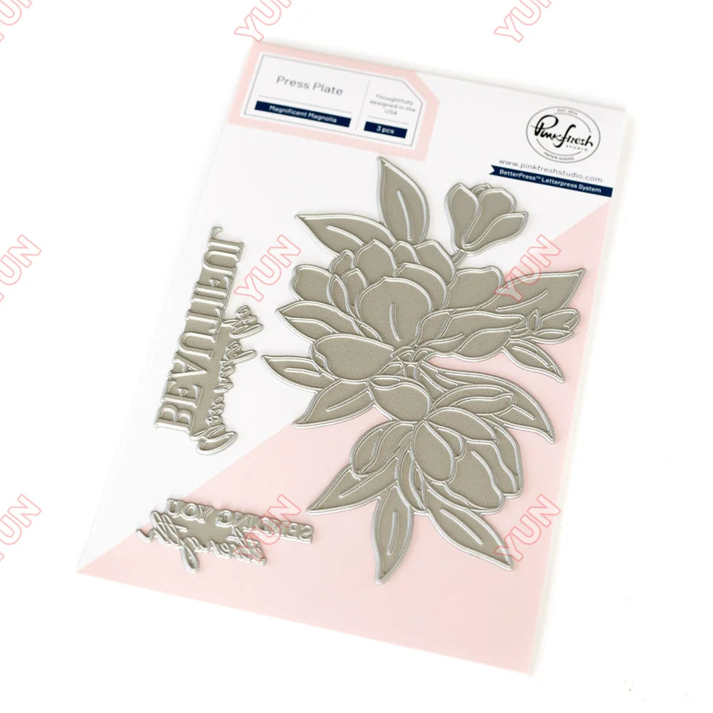February 2025 New pink Floral Field Metal Cutting Dies Stamp Stencil Hot Foil Set DIY fresh Scrapbook Card Handmade Embossing - Lootquake