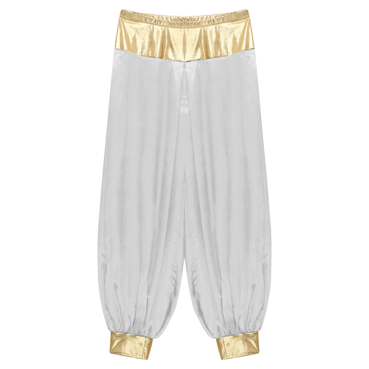 Halloween Men Arabian Indian Prince Cosplay Costume Stain Shiny Harem Trousers Arab Costume Carnival Dress Up Lantern Long Pants