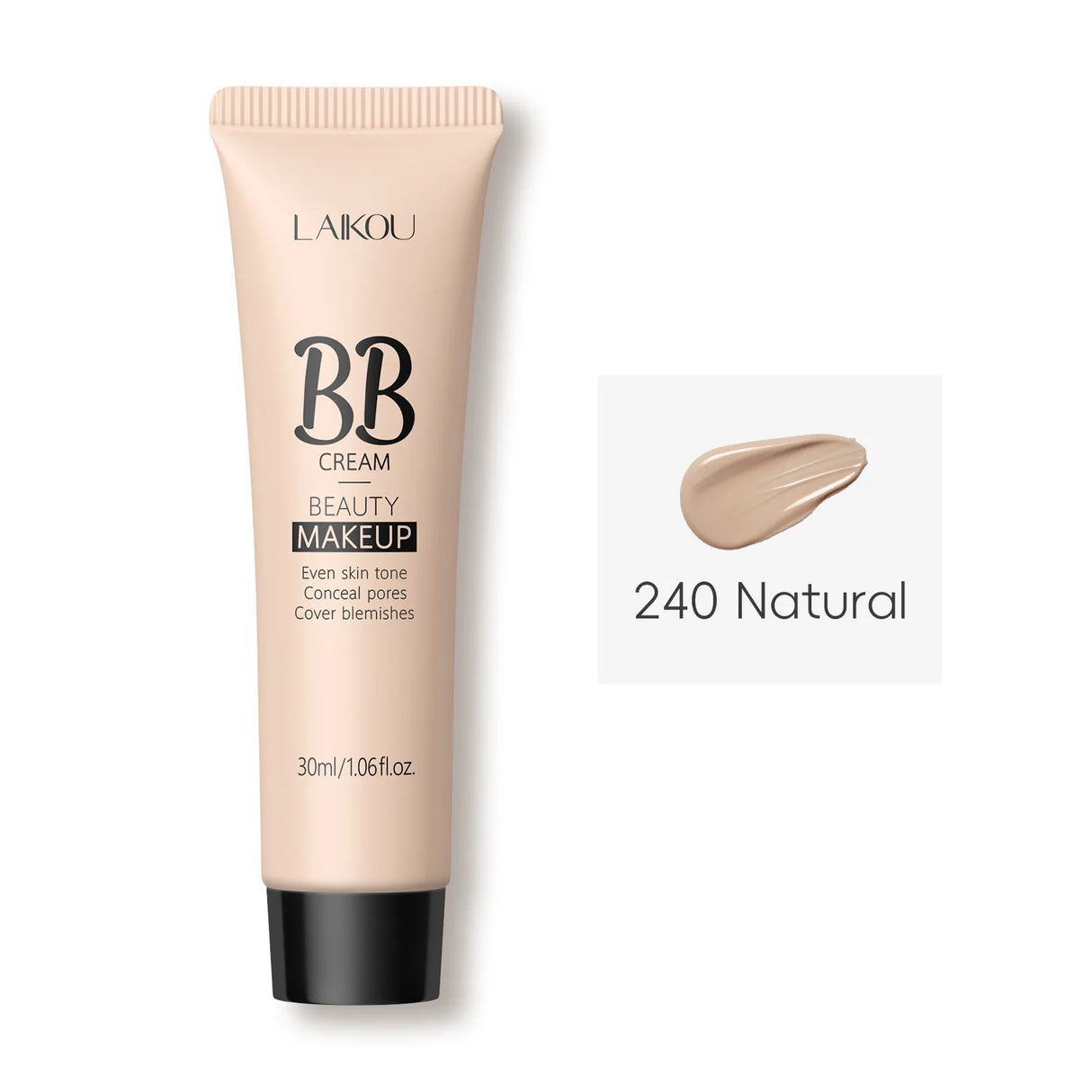 Base de maquillaje en crema con acabado natural, 30 ml, ligera, BB Cover, ojeras, poros, sin aceite, base de maquillaje de larga duración.