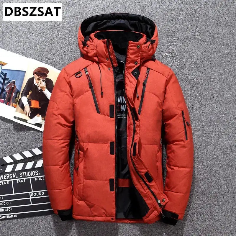 -20 Degree Winter Down Coat Men White Duck Down Parkas Jacket Mens Thick Warm Snow Parka Jacket Overcoat Windbreaker Warm Parkas - Lootquake