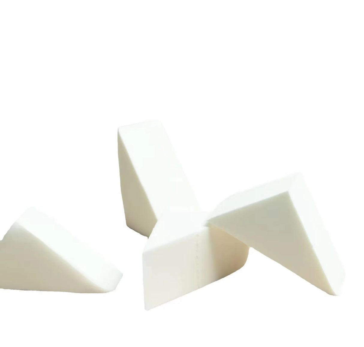 8 esponjas aplicadoras triangulares para base de maquillaje, color blanco, sin látex, accesorios de belleza