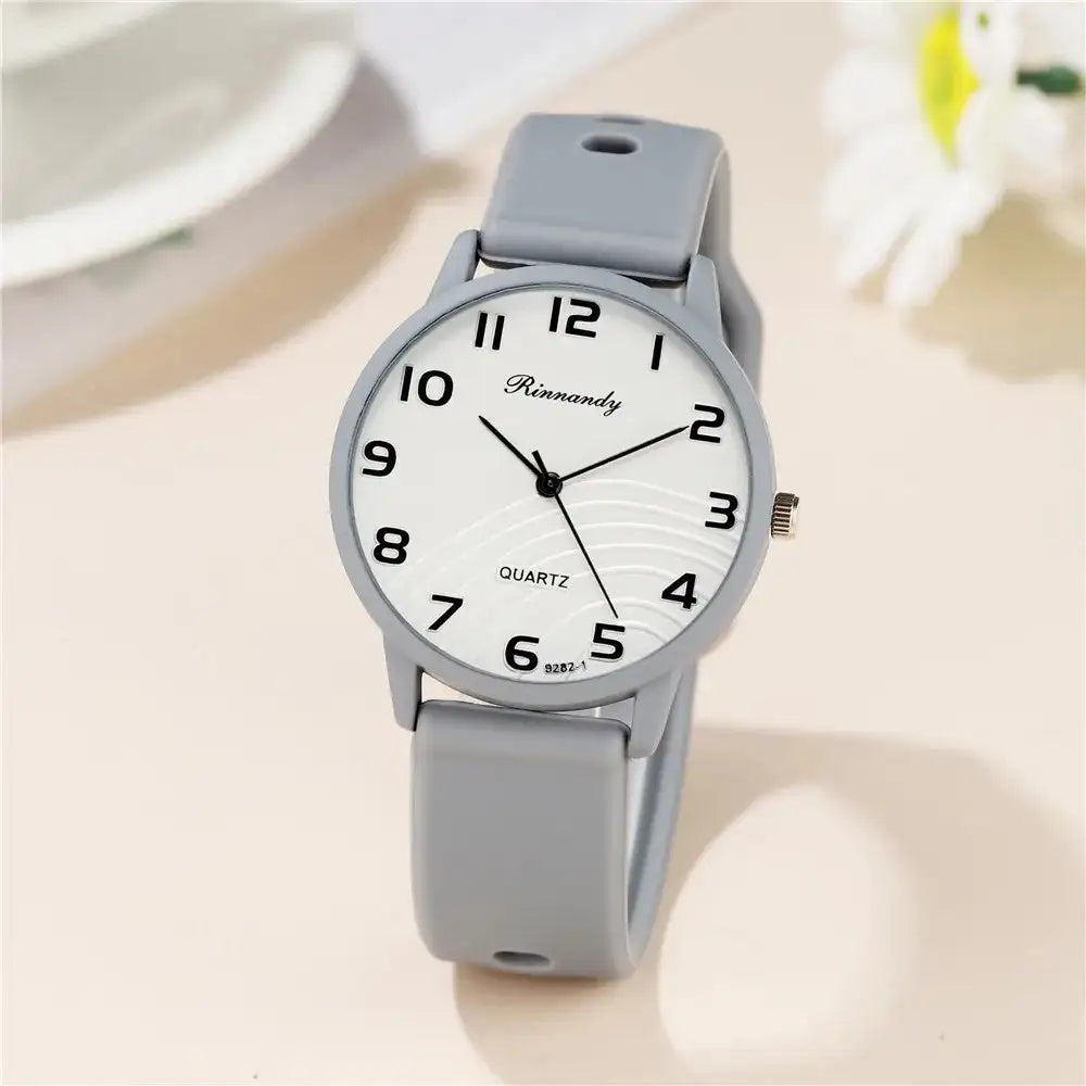 Fashion Lady Hot Sales Watches Leisure Grey Digital Simple Women Quartz Watch Sports Silicone Strap Ladies Clock Wristwatches - Lootquake