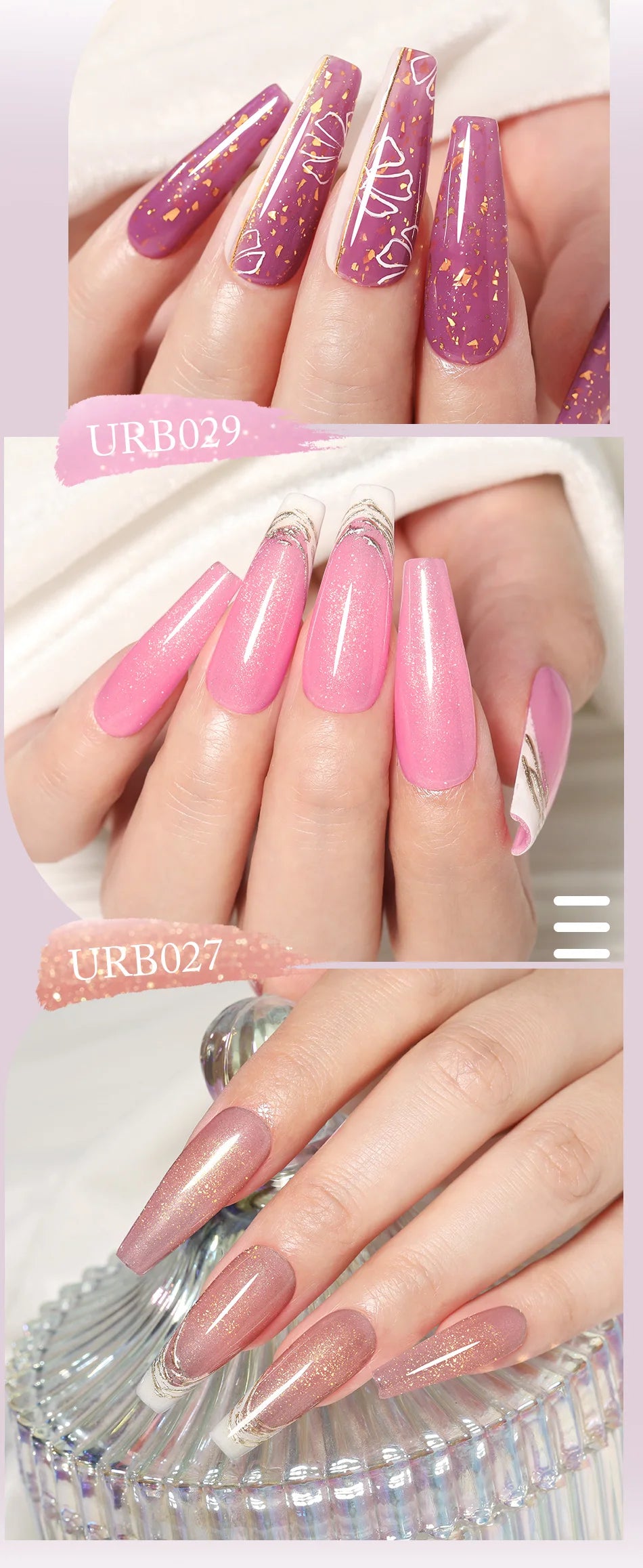 UR SUGAR Esmalte de uñas en gel con base de goma, color azul, dorado, con brillo, capa superior, esmalte de uñas en gel UV LED, para manicura