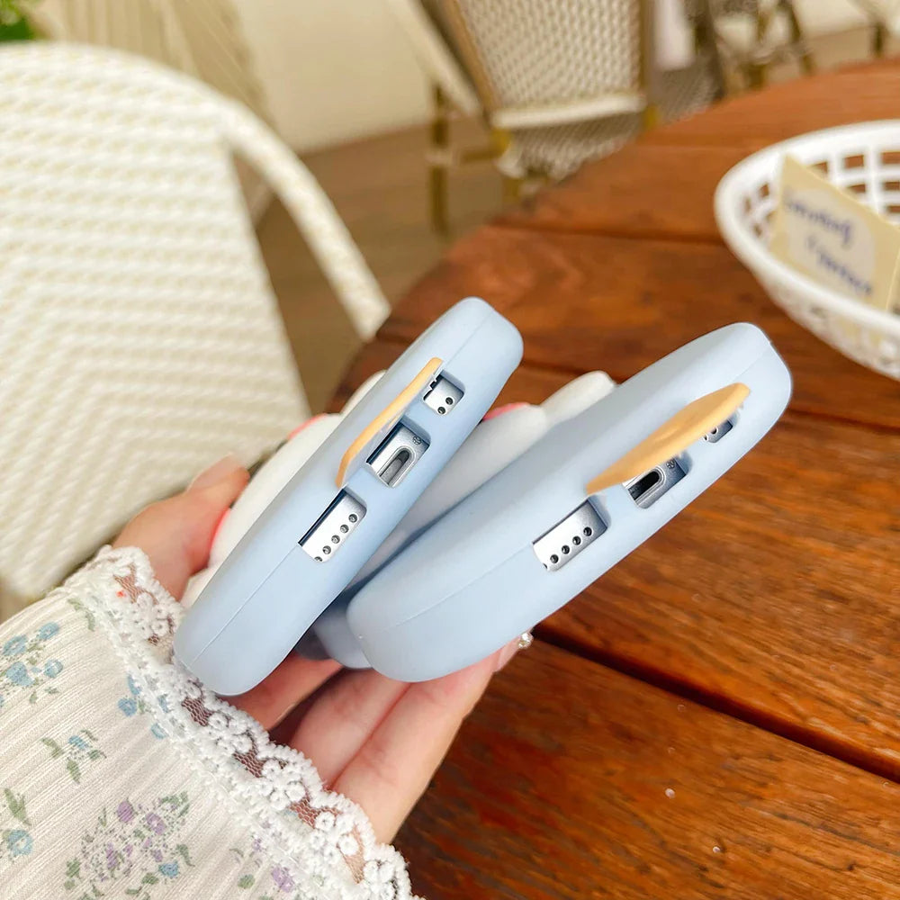 Funda de goma suave para teléfono con diseño de oso Cinnamoroll y helado