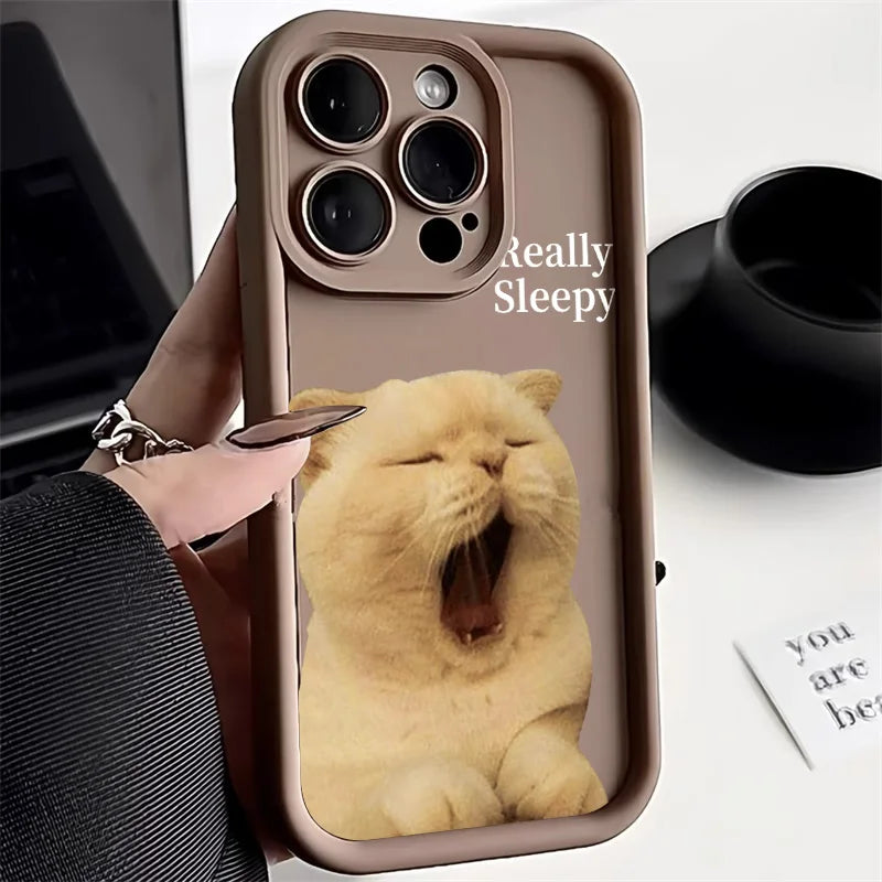 Funda divertida y adorable de gato para iPhone