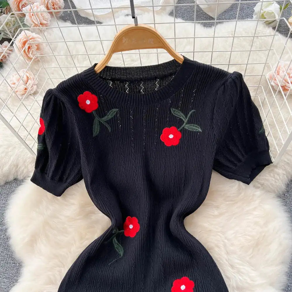 Crochet Dresses Knit Cut Out Dress Jurk Dames Beach Dresses for Women 2023 Short Sleevel Female Vestidos Mujer Maxi Long Dress - Lootquake