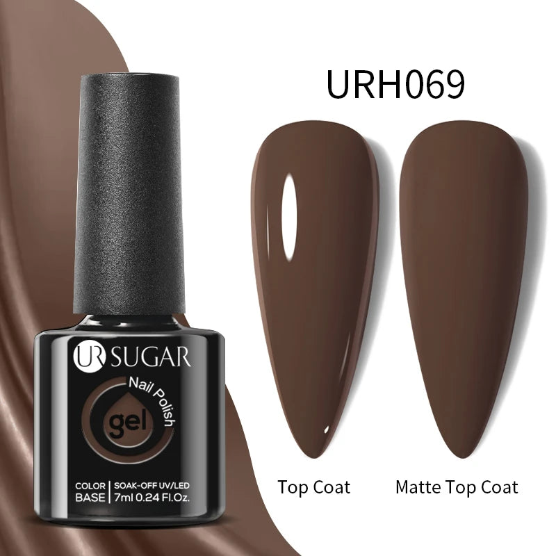 UR SUGAR Esmalte de uñas en gel con base de goma, color azul, dorado, con brillo, capa superior, esmalte de uñas en gel UV LED, para manicura