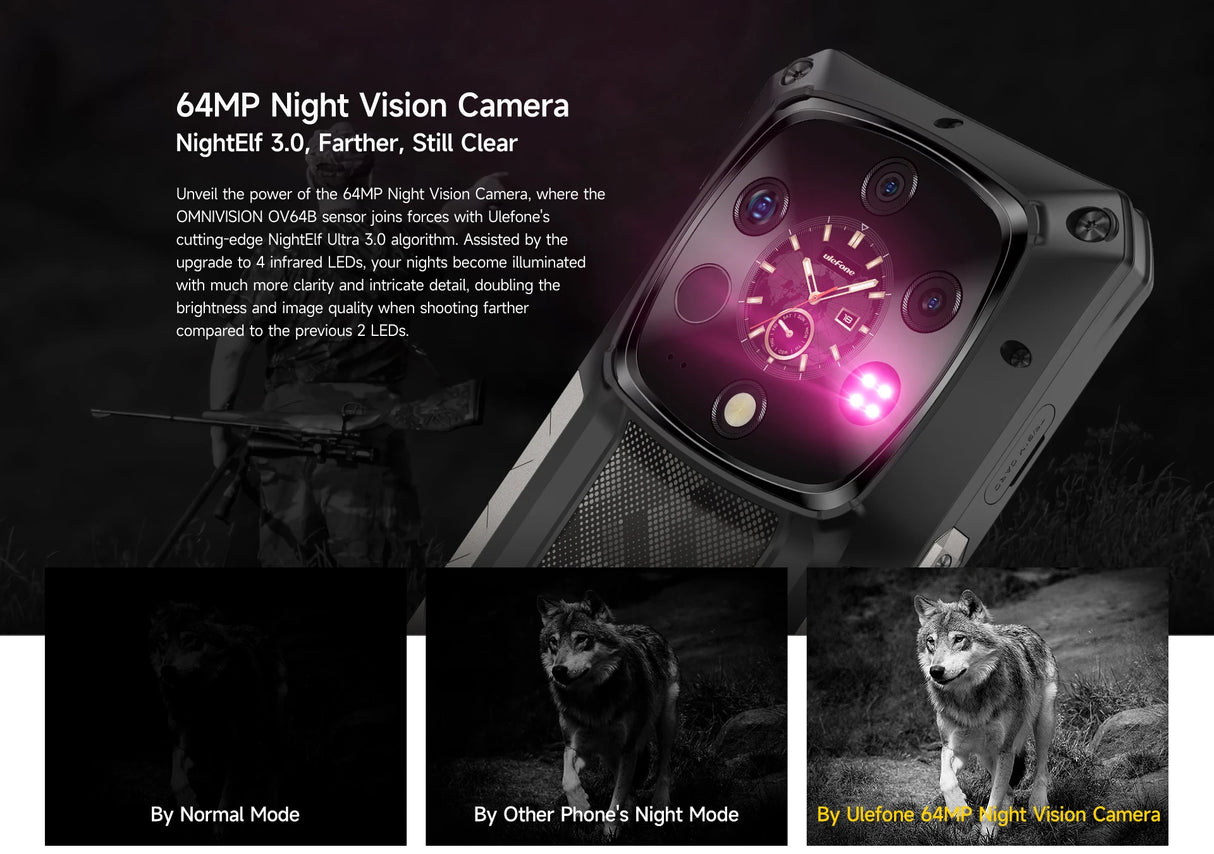 Teléfono robusto Ulefone Armor 28 Ultra 5G con imagen térmica por IA, Dimensity 9300+, 1 TB de ROM, 32 GB de RAM, Android, AMOLED