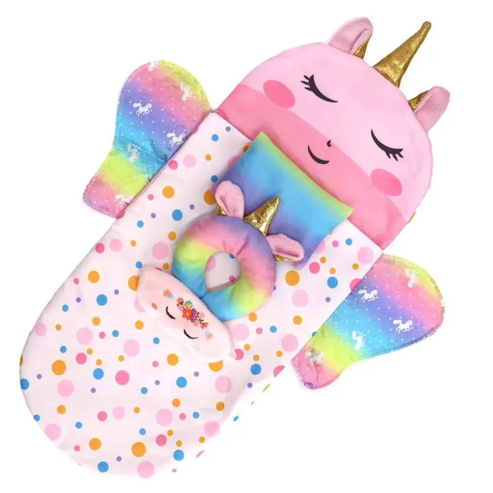 Rainbow Wing Doll Sleeping Bag With Eye Mask Set Suitable For Dolls Of Different Sizes, 10-18 Inch Doll Accessories, 43cm Newbor - Lootquake
