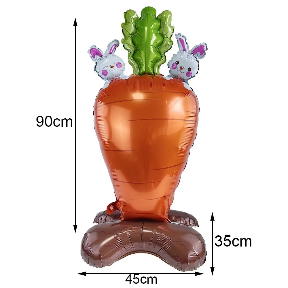 Easter Bunny Inflatables Balloon Decorations Standing Carrot Balloons Cute Carrot Rabbit Happy Easter Party Birthday Decorations - Lootquake