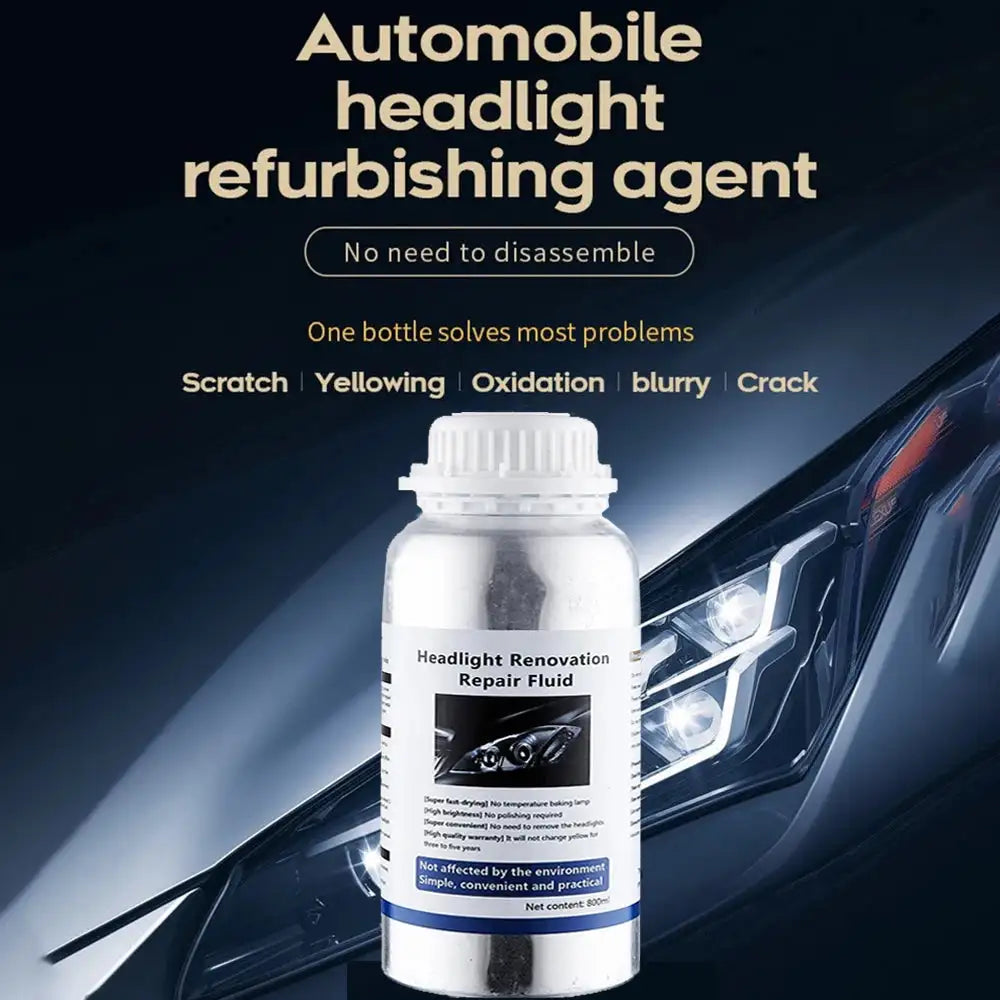 Car Headlight Lens Restoration Kit with EU/US Plug Headlamp Restore Polishing Cleaning Tools 100ml/200ml - Lootquake