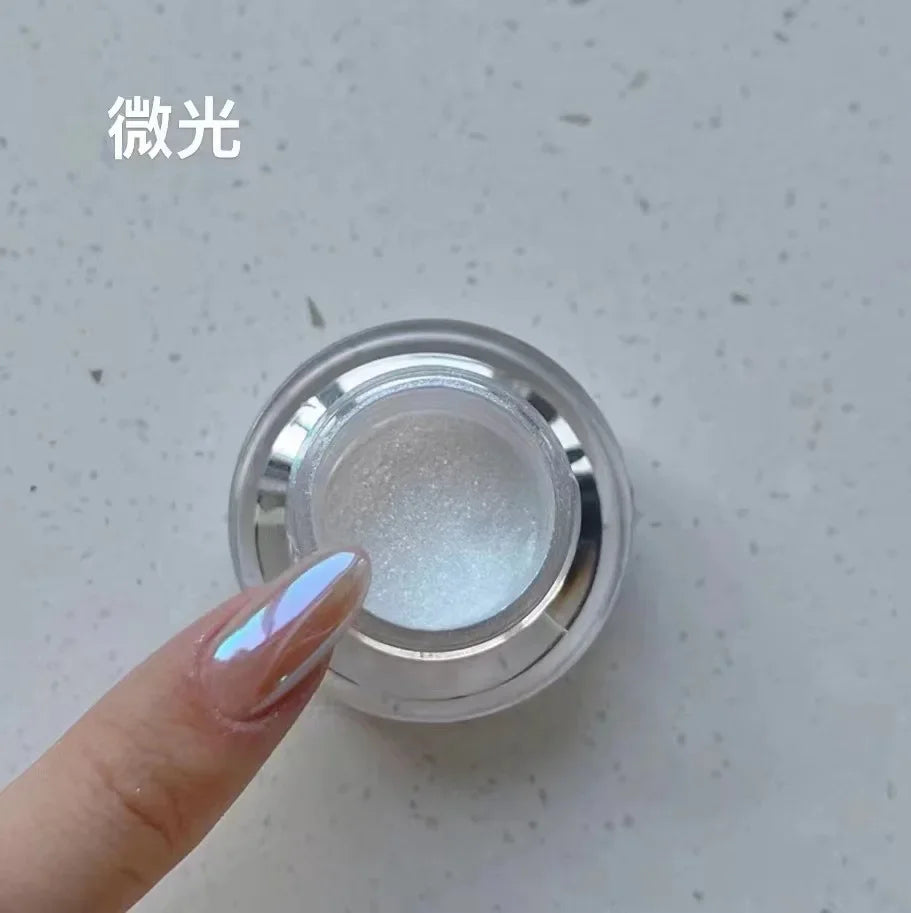 1Pc Moonlight Mirror Nail Powder Silver Fine Glitter Metallic Effect Pigment Gel Polish Chrome Holographic Nail Powder Art Salon