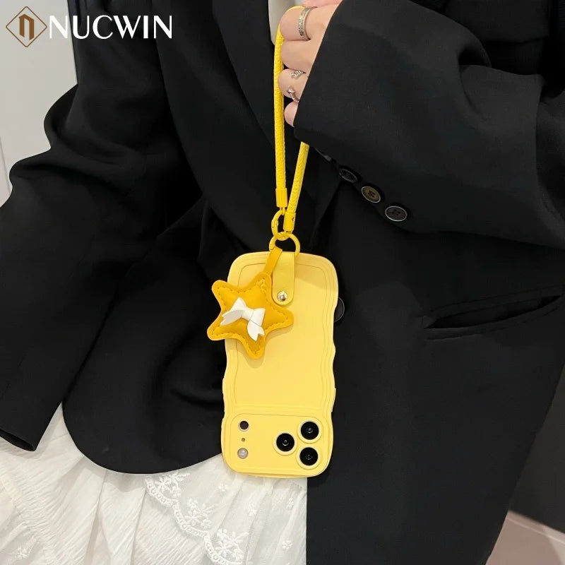 Funda de silicona con cordón 3D Wave para iPhone