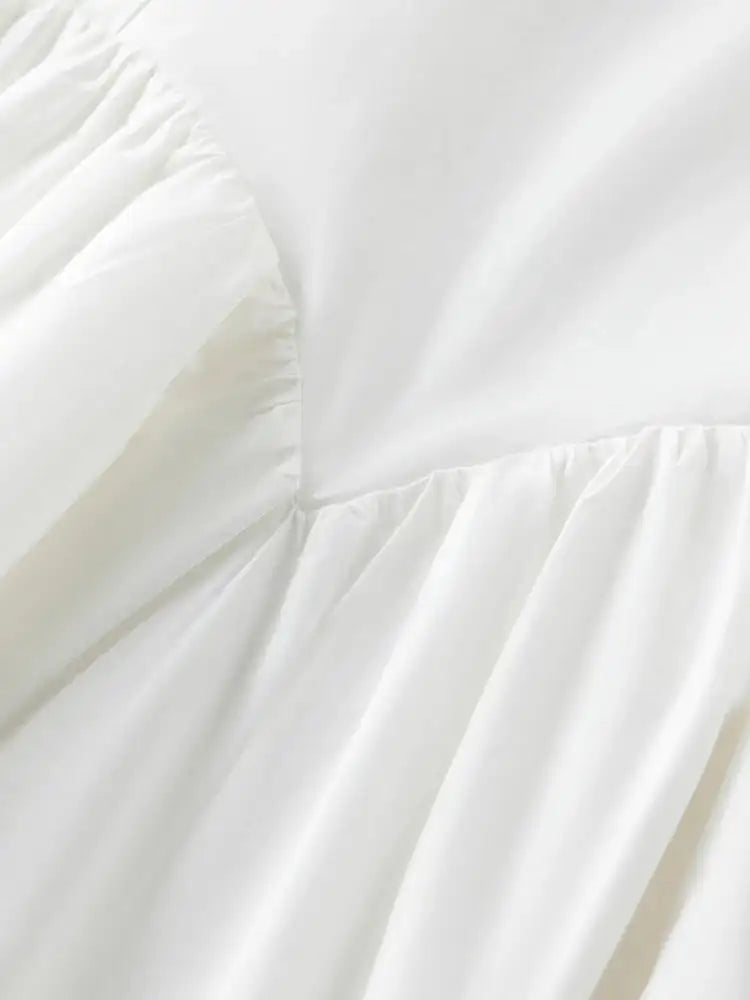 FSLE French White Suspender Long Dress 100% Cotton 2024 Summer New Loose Temperament Ankle-Length Female Dresses 24FS12048 - Lootquake