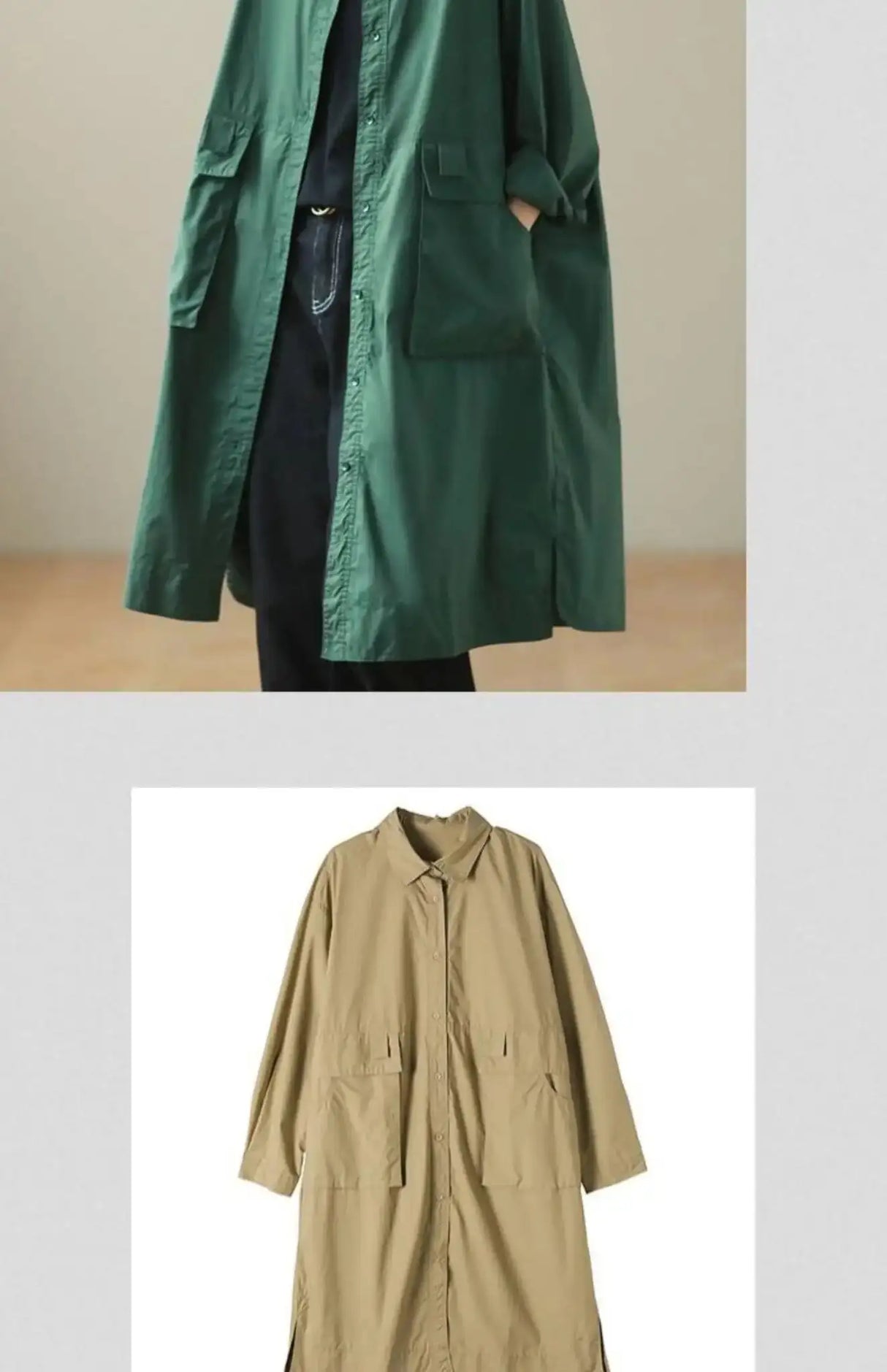 9290 Spring Fall Trench Coat Women Mid Length Windbreaker Single-breasted Double Pockets Casual Loose Overcoat Female Outerwear - Lootquake