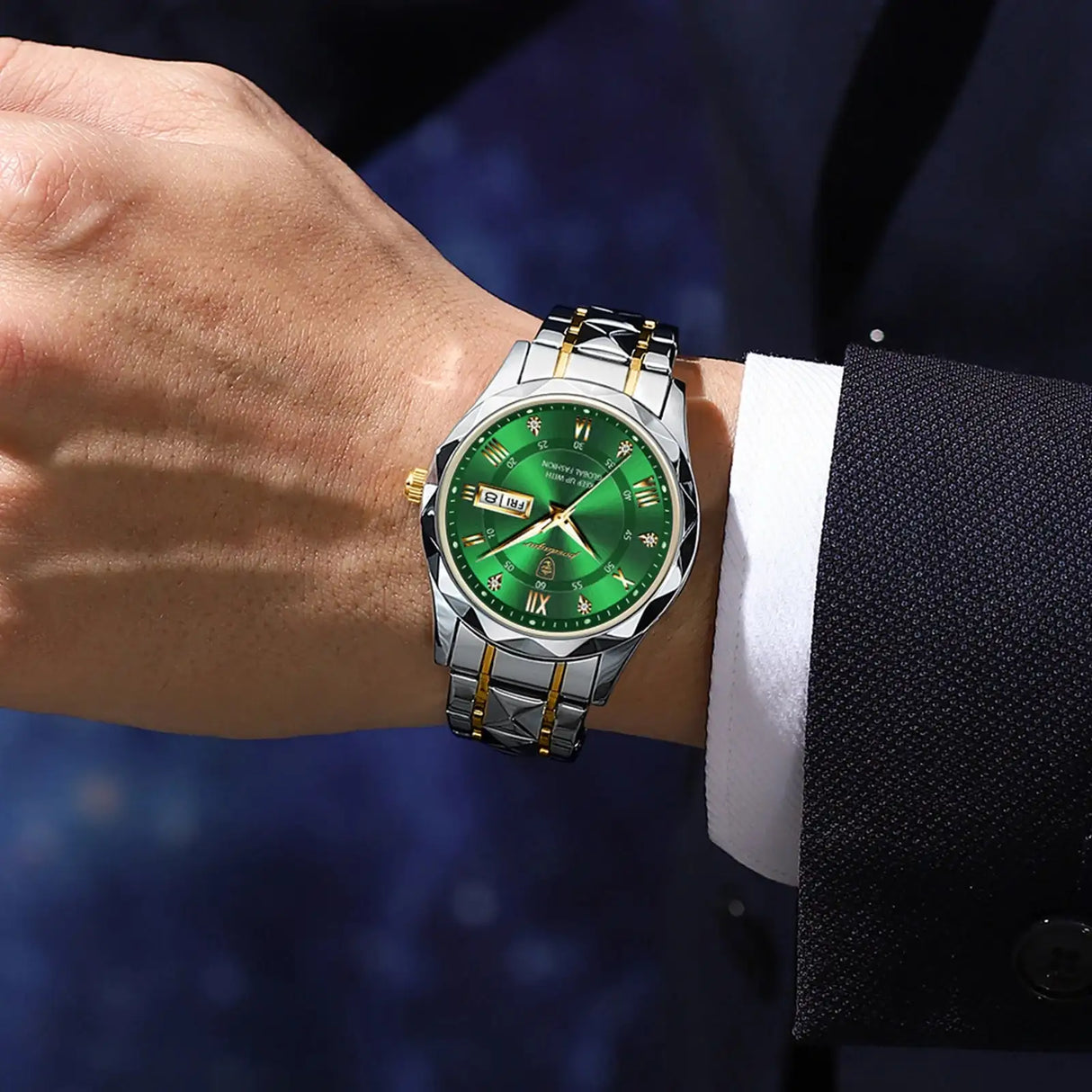 POEDAGAR Business Men's Watch Waterproof Luminous Stainless Steel Date Week Watches For Man Fashion Luxury Quartz Men Wristwatch - Lootquake