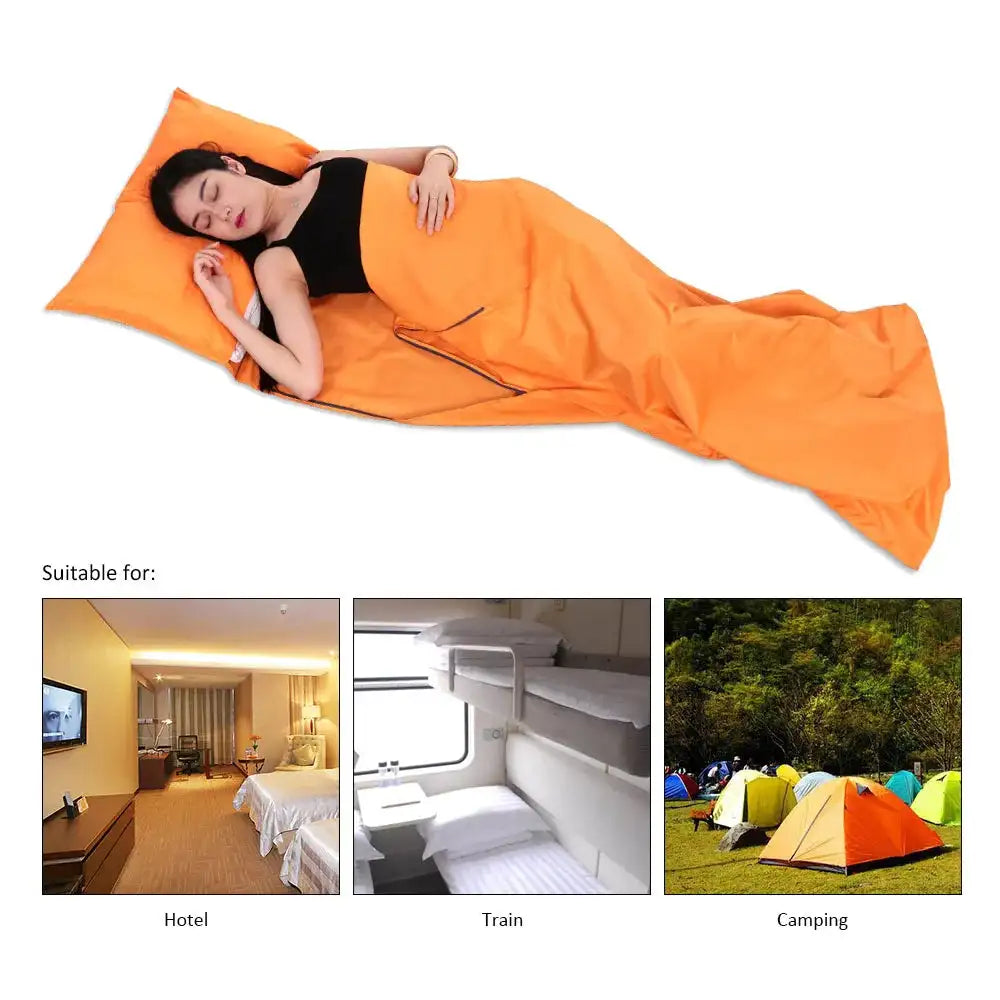 Lightweight Outdoor Sleeping Bag Liner Polyester Pongee Portable Single Sleeping Bags Camping Travel Hotel Sleep Bag 75*210CM - Lootquake