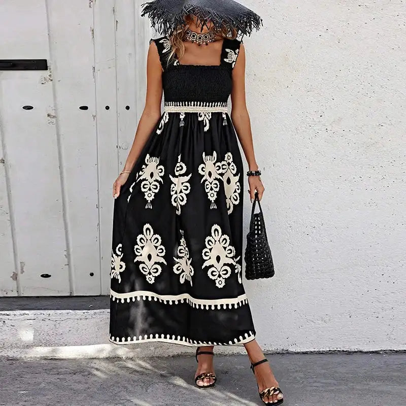 Summer Holiday Dress Women Casual Sleeveless A-Line Party Long Dress Boho Casual Sleeveless Party Dress 2024 - Lootquake