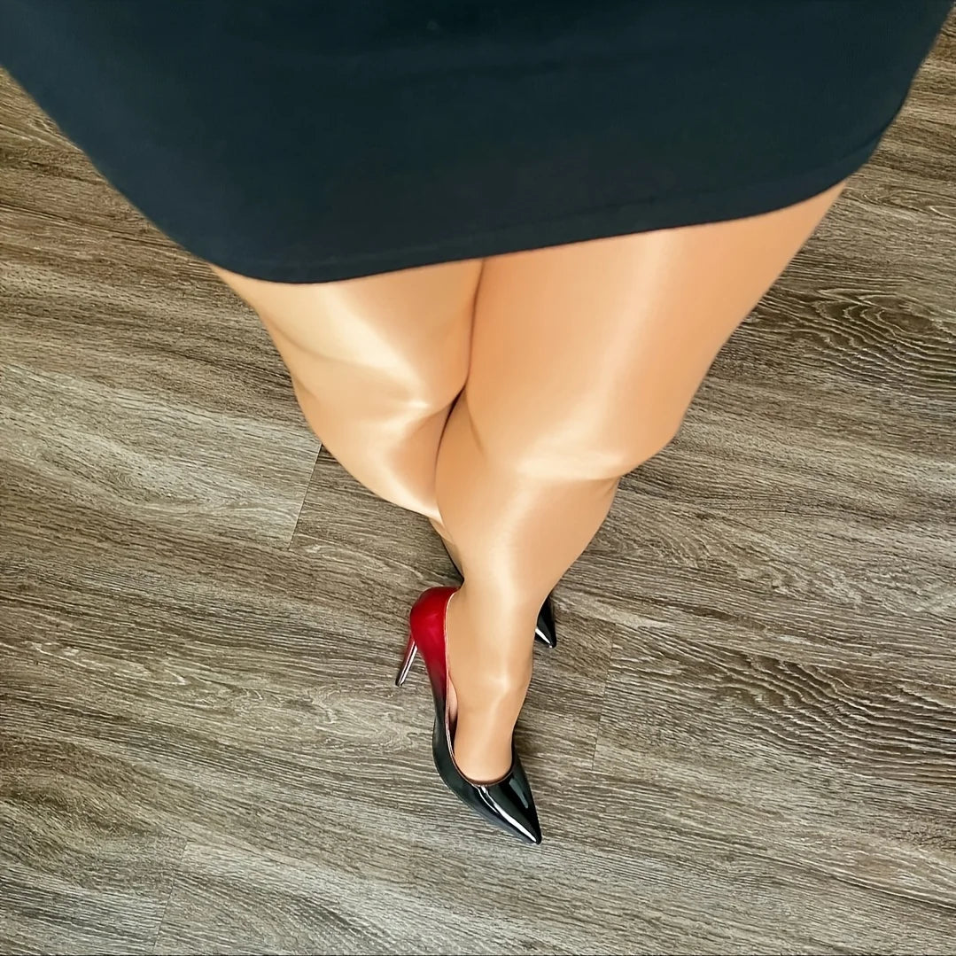 Luxury Oil Gloss Stockings 40 Den Luxury Oil Gloss Thick Pantyhose - Autumn and Winter Sexy Business Formal 1Pair