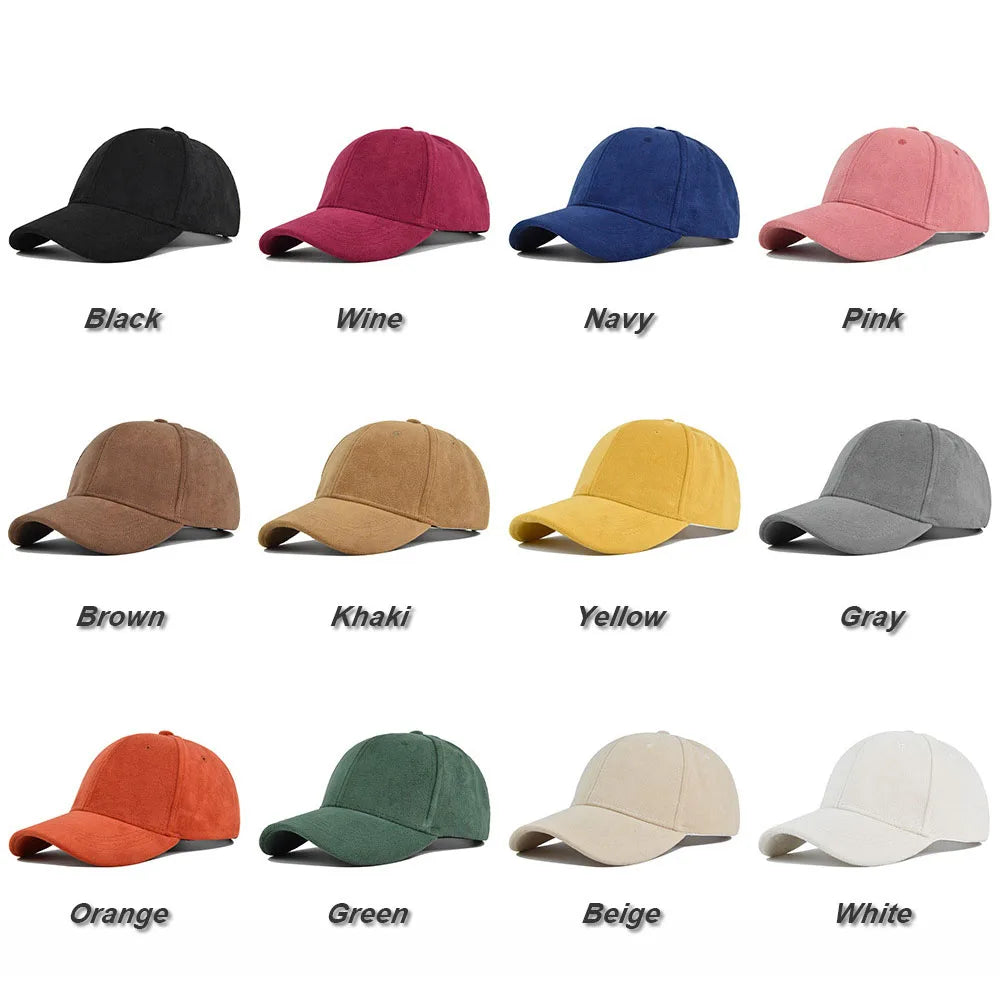 Solid Suede Retro Baseball Caps For Men Women Spring Autumn Street Snapback Hip Hop Hat Adjustable Faux Fur Sunscreen Visor Cap - Lootquake