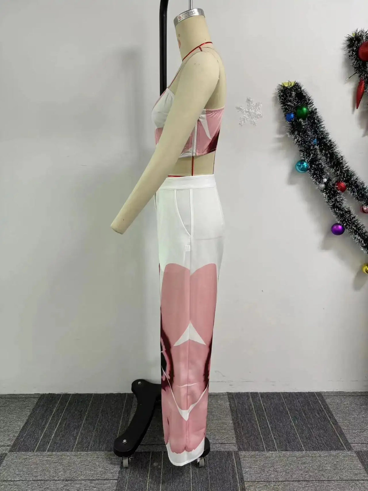 2 Piece Women Sets 2024 New Arrival Summer Autumn Matching Printing Two Pieces Sets Sleeveless Top And Pants Suits Outfits - Lootquake