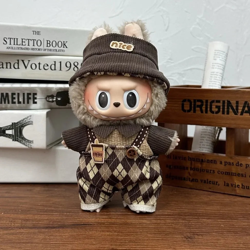 Mini peluche Labubu de 17 cm, ensemble de vêtements de styles variés, accessoires de tenue Labubu, vêtements de jeu tendance, vêtements Labubu, cadeau