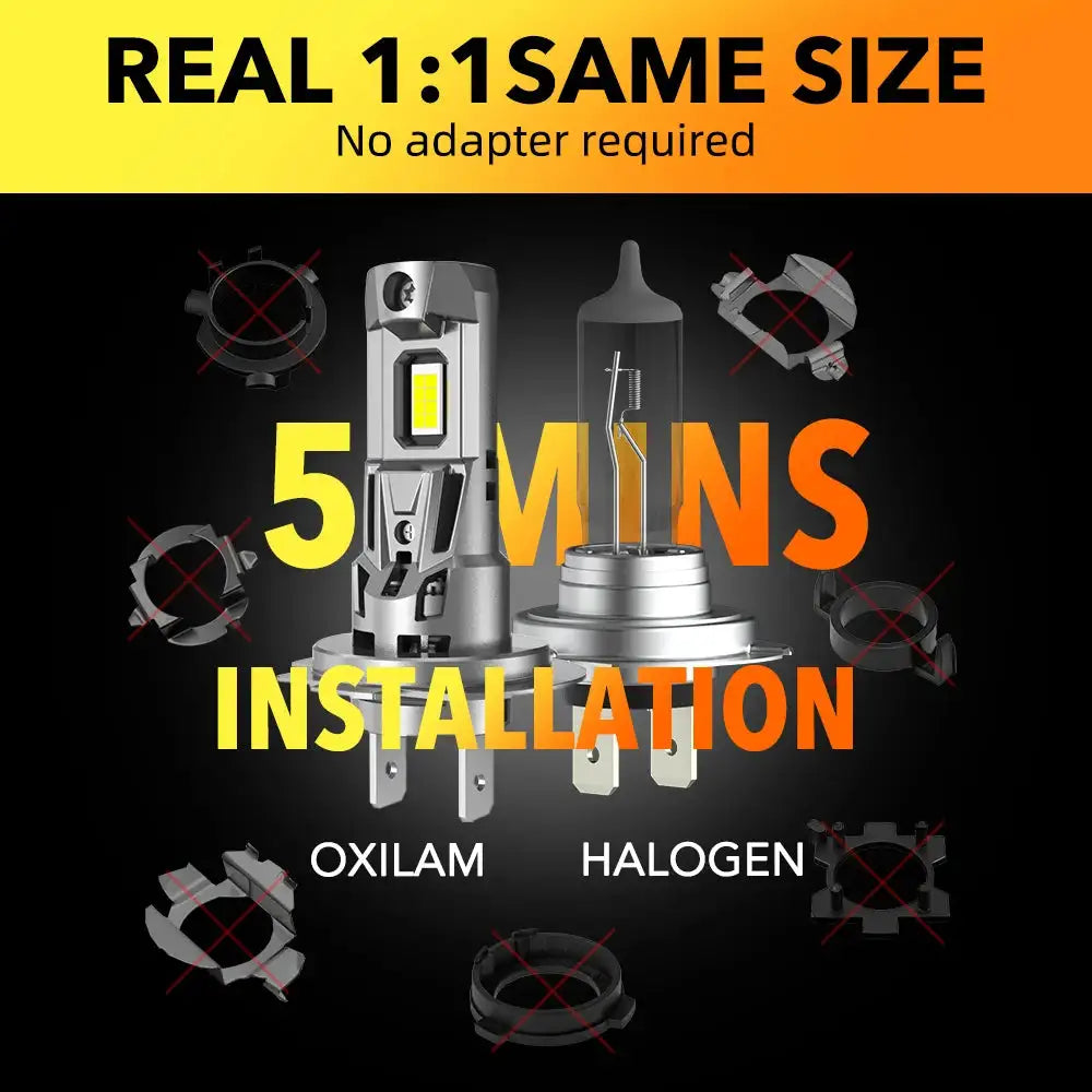 OXILAM 2Pcs 22000LM 120W H7 LED Headlamp Canbus For Chevrolet Fiat Lada Volvo Hyundai Citroen Lexus Suzuki Best Led H7 Light - Lootquake