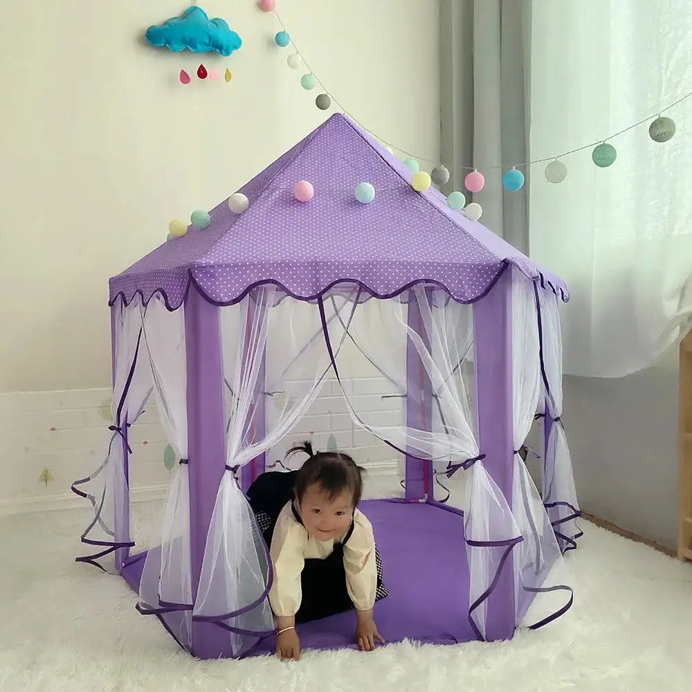Portable Kids Toy Tipi Tent Princess Pink Girl Castle Play House Children Small House Folding Playtent Party Castle Child Room - Lootquake