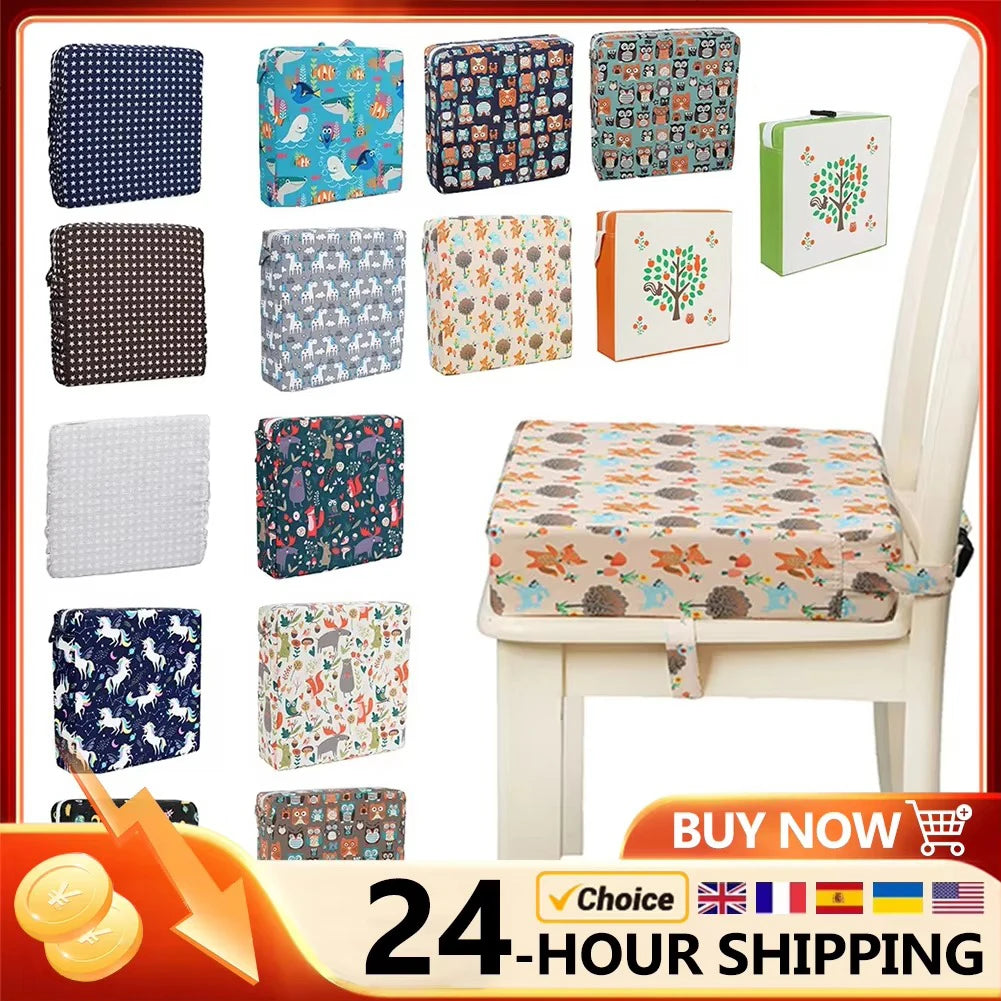 Baby Dining Chair Booster Cushion Removable Kids Highchair Seat Pad Star Chair Heightening Cushion Child Chair Waterproof Seat