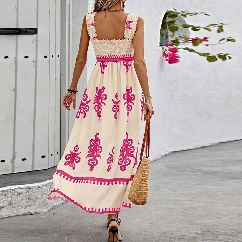 Summer Holiday Dress Women Casual Sleeveless A-Line Party Long Dress Boho Casual Sleeveless Party Dress 2024 - Lootquake