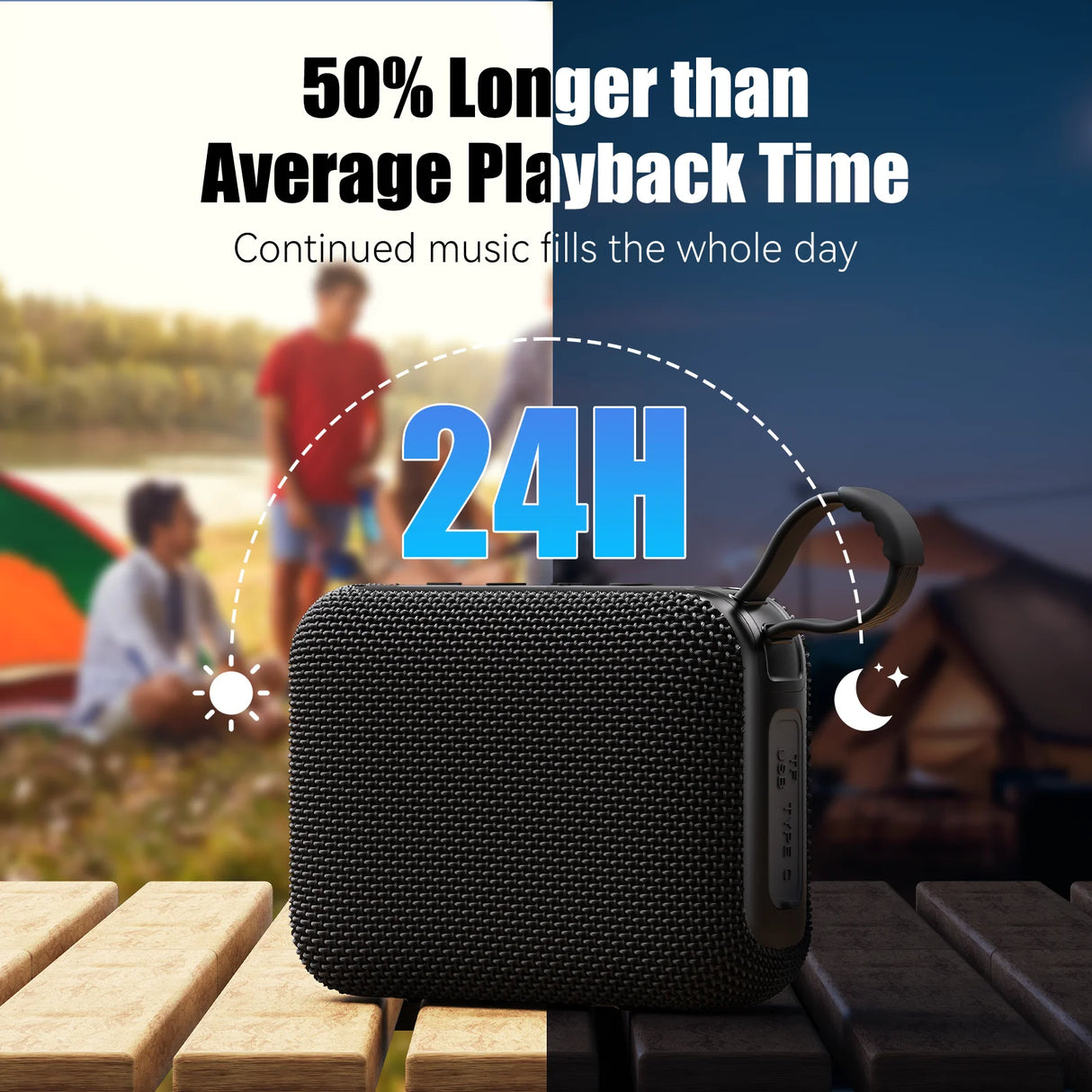 Enceintes Bluetooth TWS 10 W, basses améliorées, portable, sans fil, pour l'extérieur, étanche IP7, 30 h, pour la douche, Bluetooth 5.3