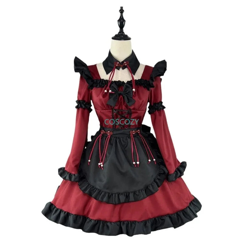 Halloween Gothic Maid Devil Cosplay Costumes Sweet Lolita Party Princess Dress Apron Headwear Neckwear Women Plus Size Cos