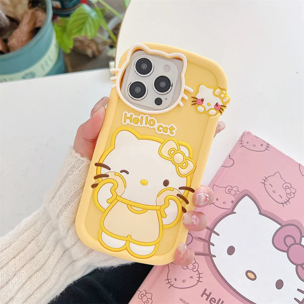 Funda de silicona para teléfono con dibujos de Hello Kitty