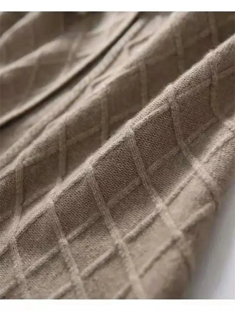 Korean French Style Cashmere Sweater Ladies Wool Windbreaker Cardigan New Autumn Winter Women Knitted Sweater Long Cardigan Coat - Lootquake