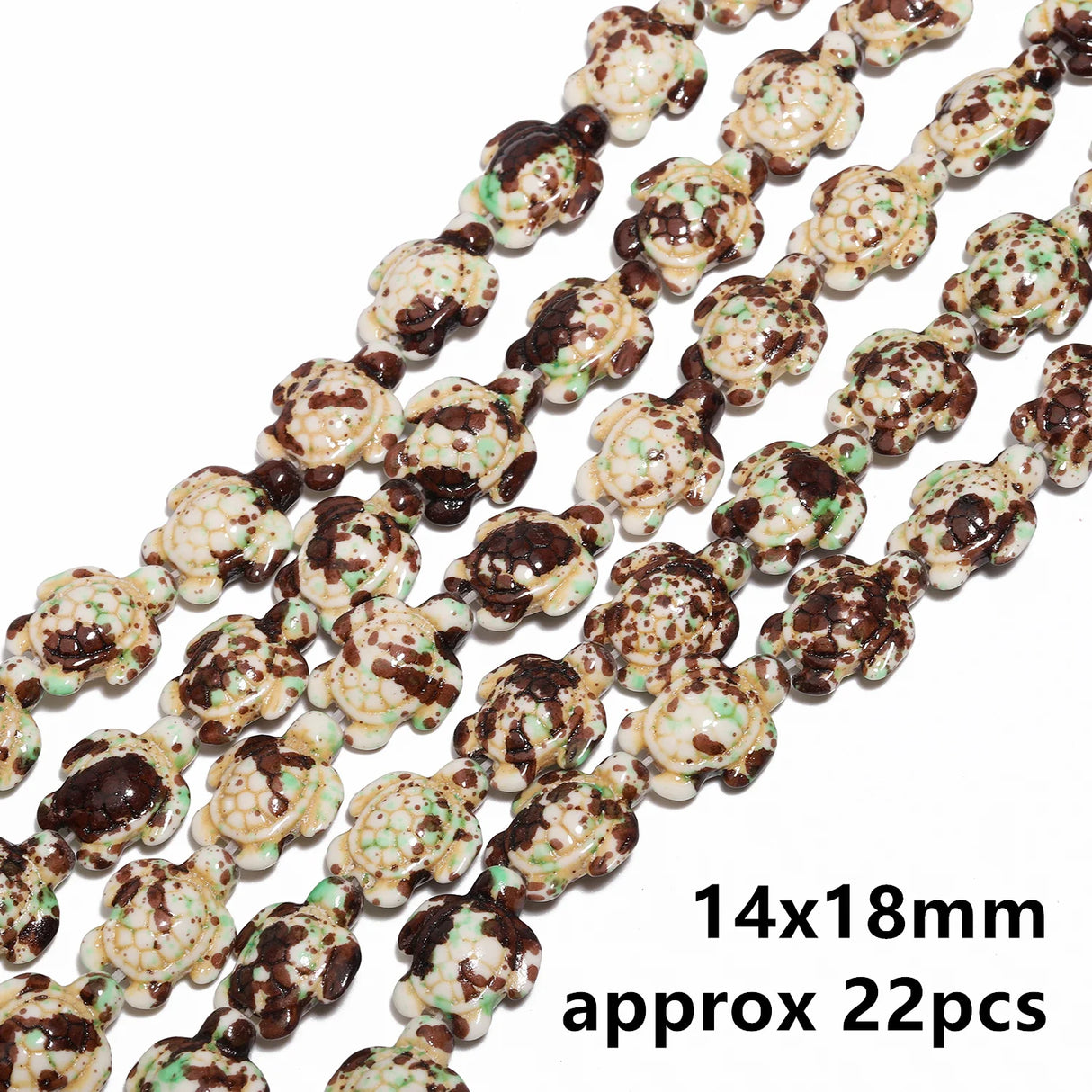 14x18mm 22pcs Sea Turtle Random Color Mix Natural Turquoise Stone Beads Bead for Jewelry Making DIY Ocean Series Bracelet - Lootquake