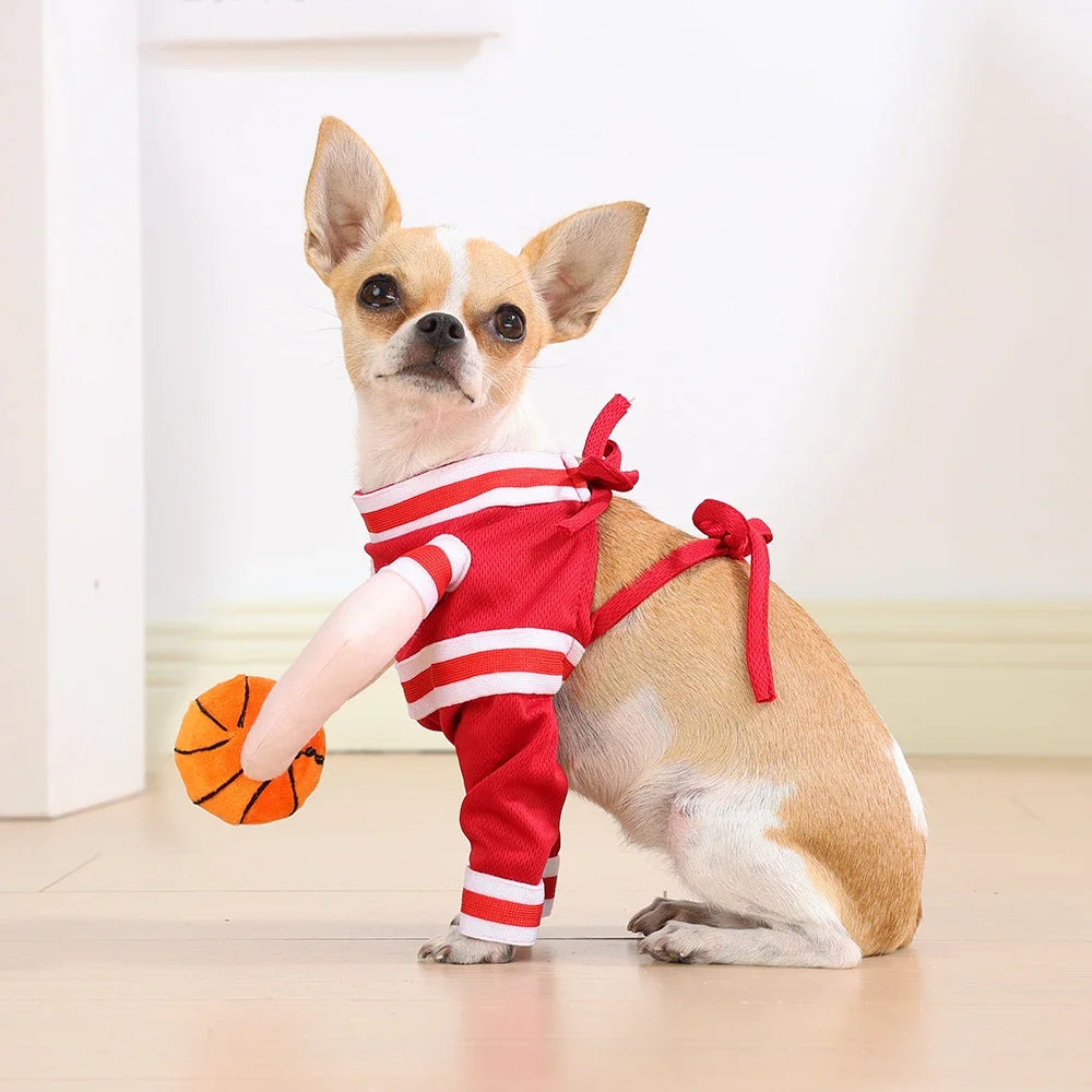 Halloween Dog Cosplay Costumes for Small Medium Big Dogs Cats Funny Dress Up Sports Clothes Beagle French Bulldog Pet Outfits