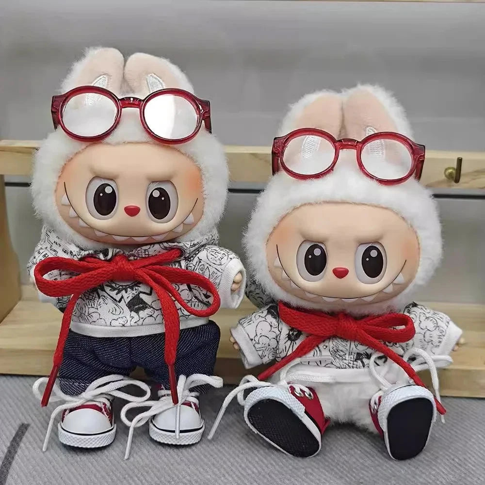 Labubu V1 V2 génération poupée imprimé sweat à capuche décontracté marque de mode cardigan chapeau de pêcheur vêtements de travail cadeau d'anniversaire