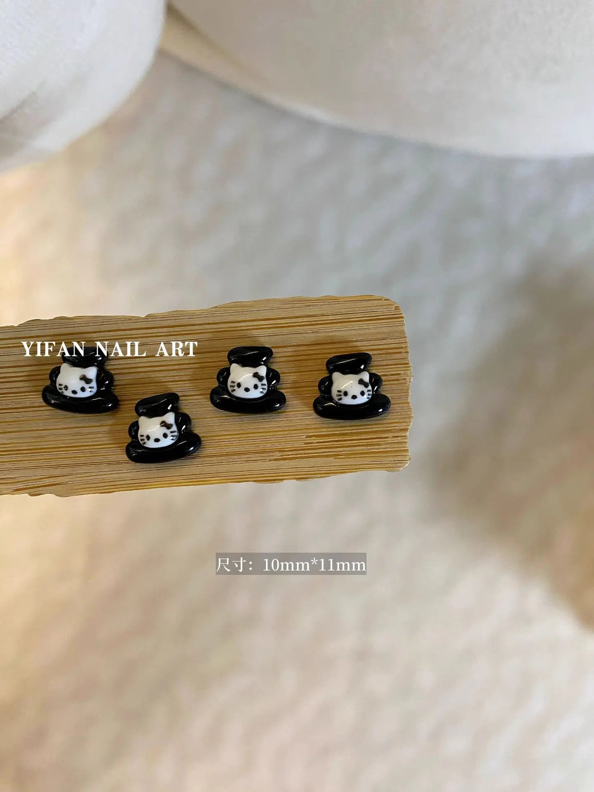 20Pcs Sanrioed Summer Beach Hello Kittys Nail Accessories Cartoon Black Skin Resin Charms Diy Girl Gift Nail Decoration - Lootquake