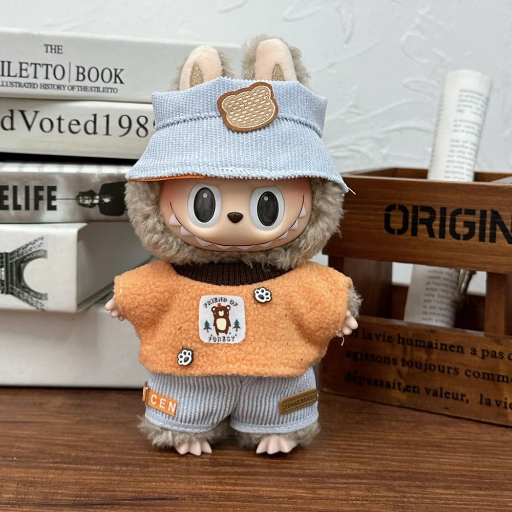 Ropa de bebé Labubu de 17 cm, caja ciega de tela Labubu, conjunto de falda para muñeca, lindo juguete para vestir