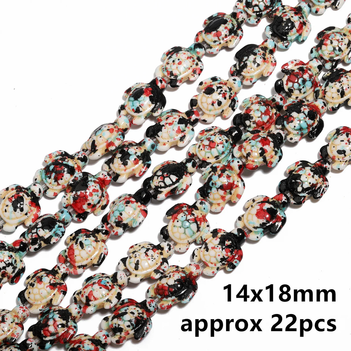 14x18mm 22pcs Sea Turtle Random Color Mix Natural Turquoise Stone Beads Bead for Jewelry Making DIY Ocean Series Bracelet - Lootquake