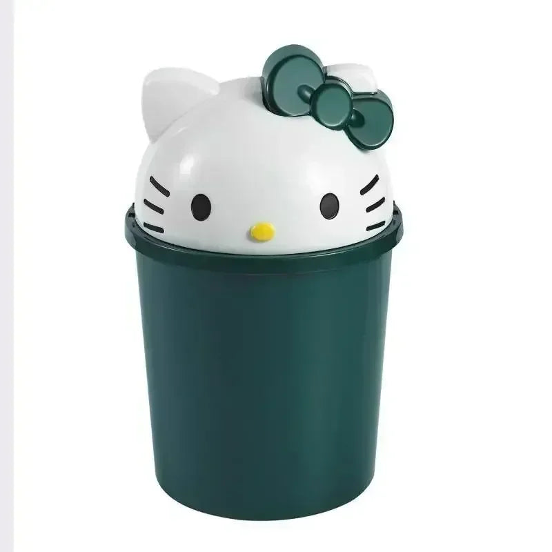 New Sanrio Hello Kitty Dustbin Trash Can Rubbish Bin Garbage Binsanrio Kawaii Trash Can Living Room Bedroom Toilet Paper Basket