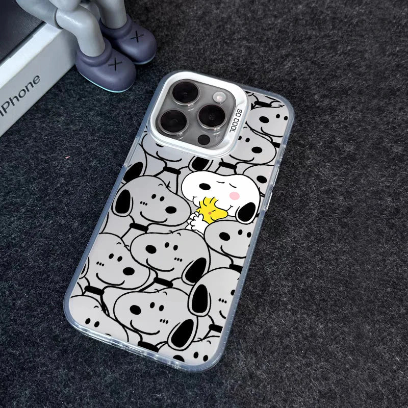 Preciosa funda de dibujos animados de Snoopy para iPhone