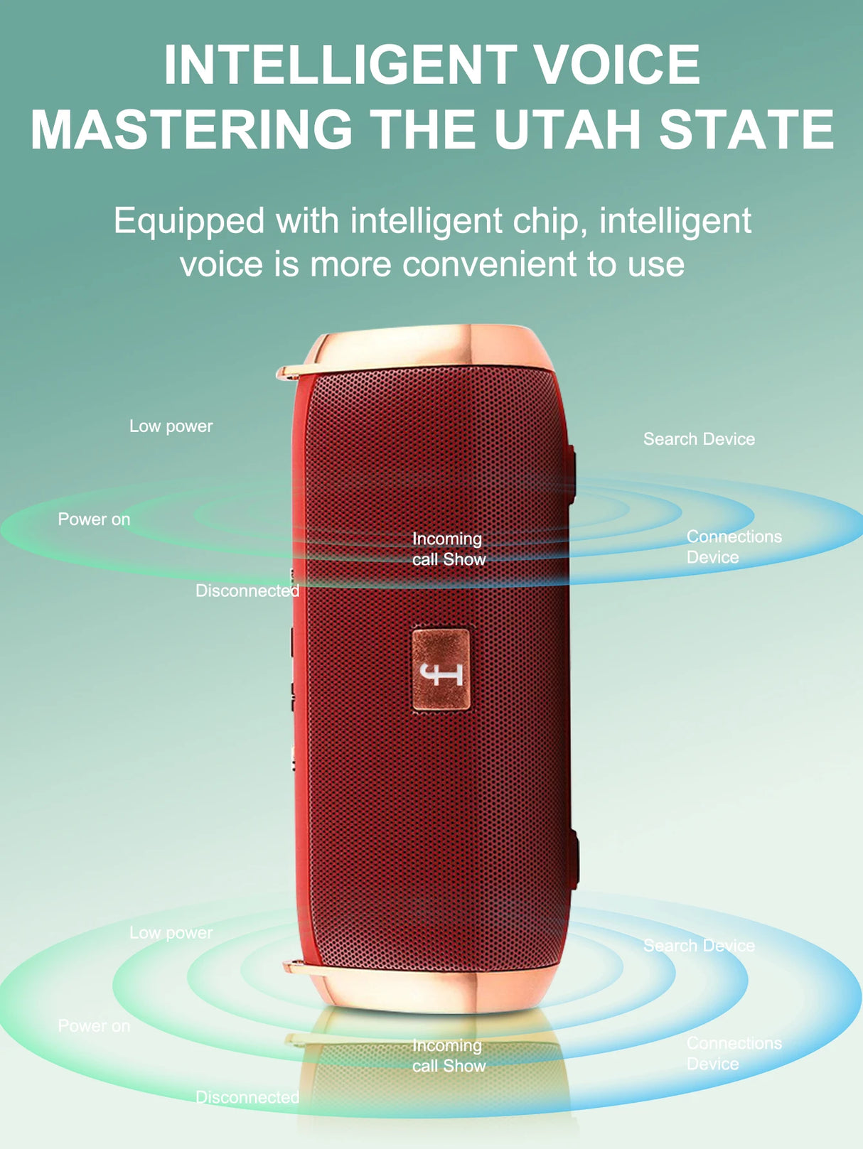 Altavoz Bluetooth inalámbrico para exteriores, portátil, con función de enchufar, subwoofer con avisos de voz, pequeño, regalo para vacaciones