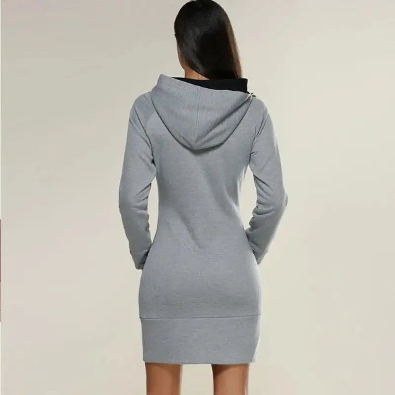 Women Winter Warm Hooded Pullover Sweatshirt Long Dress Sweatshirt Hoodies Women - Lootquake