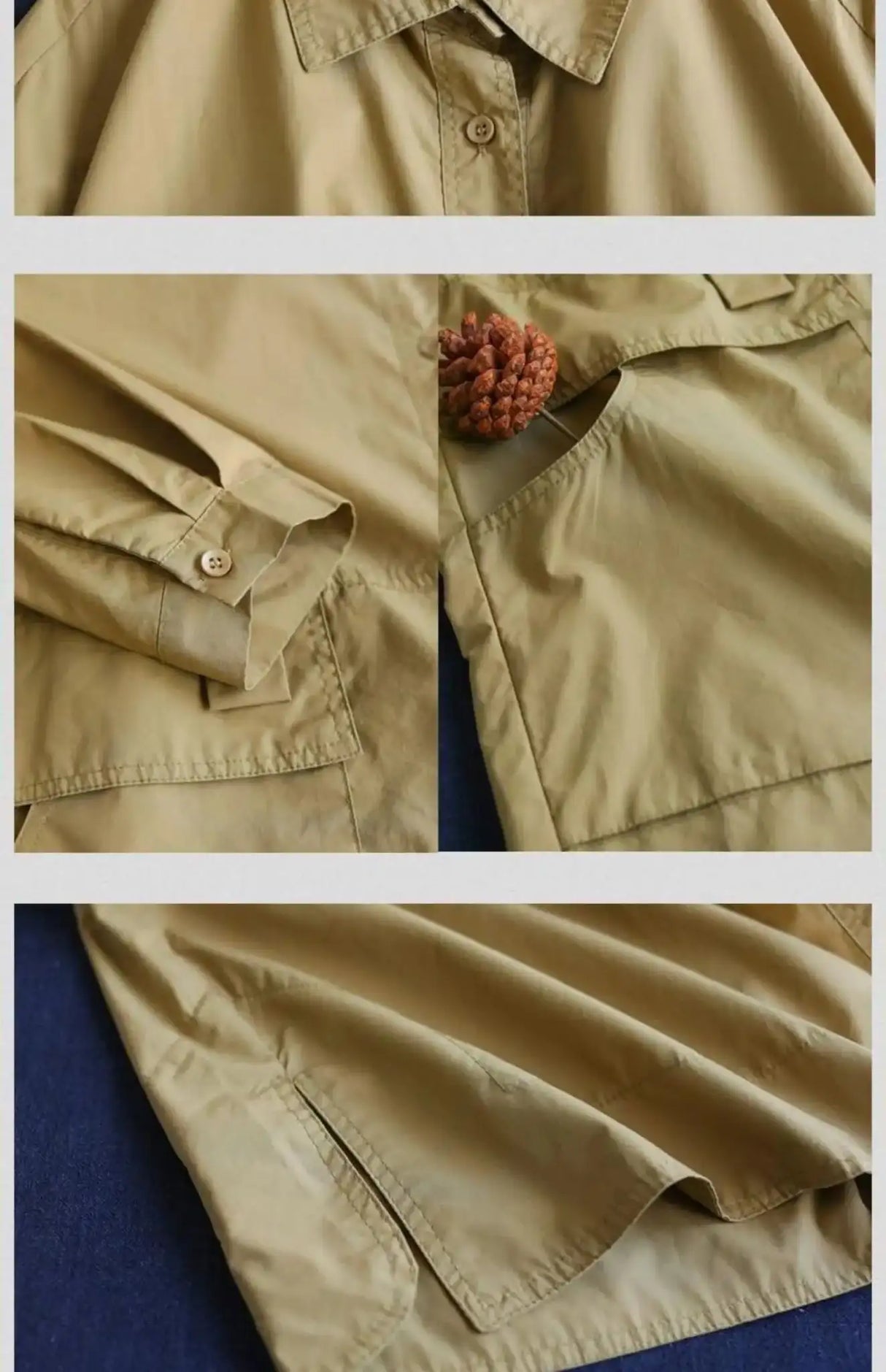 9290 Spring Fall Trench Coat Women Mid Length Windbreaker Single-breasted Double Pockets Casual Loose Overcoat Female Outerwear - Lootquake