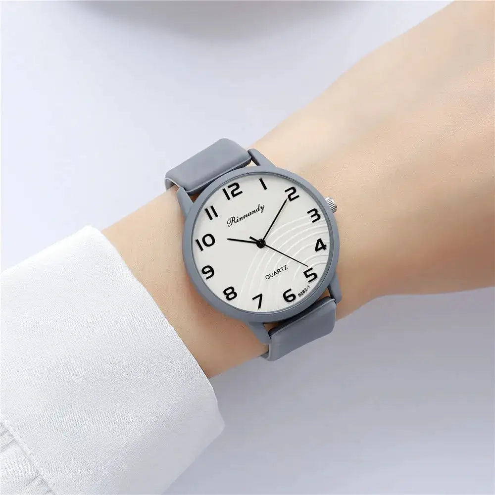Fashion Lady Hot Sales Watches Leisure Grey Digital Simple Women Quartz Watch Sports Silicone Strap Ladies Clock Wristwatches - Lootquake